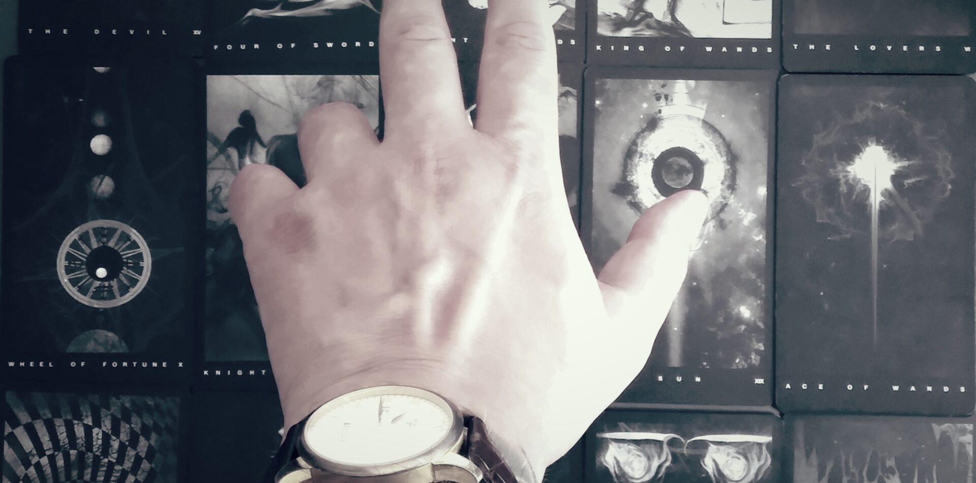 Hands holding a tarot deck in a luxurious velvet setting