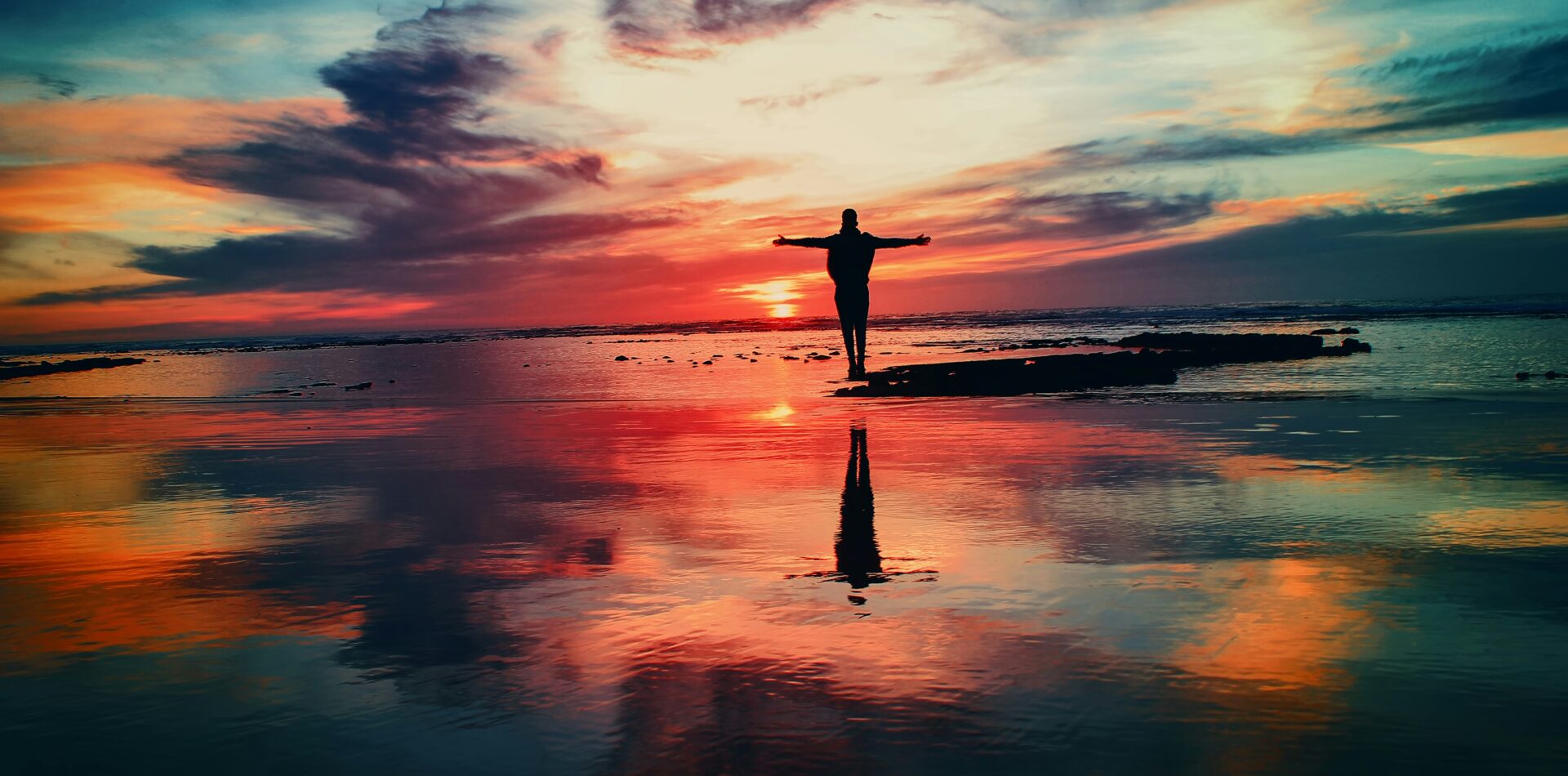 Person in deep reflective coaching session with mystical energy overlay