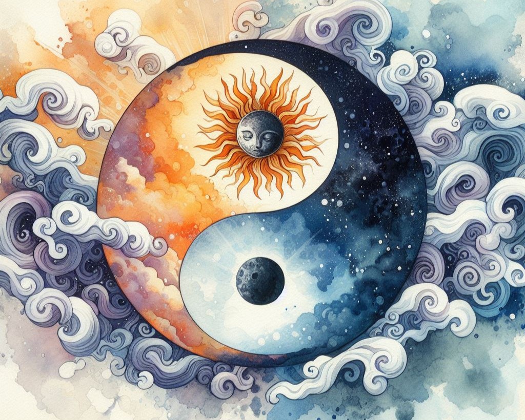 Divine Feminine and Divine Masculine energies balanced in spiritualism