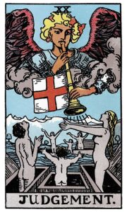Symbolic imagery of the Judgment Tarot Card in the Major Arcana